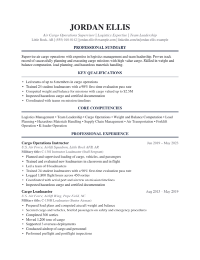 Executive (Two-Page) example