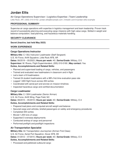 Federal (USAJOBS) example