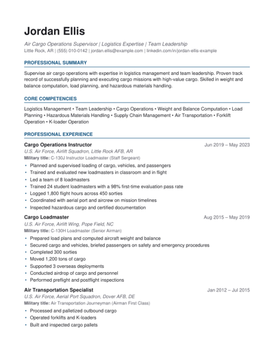 Sample DutyToResume resume in the Modern Professional style